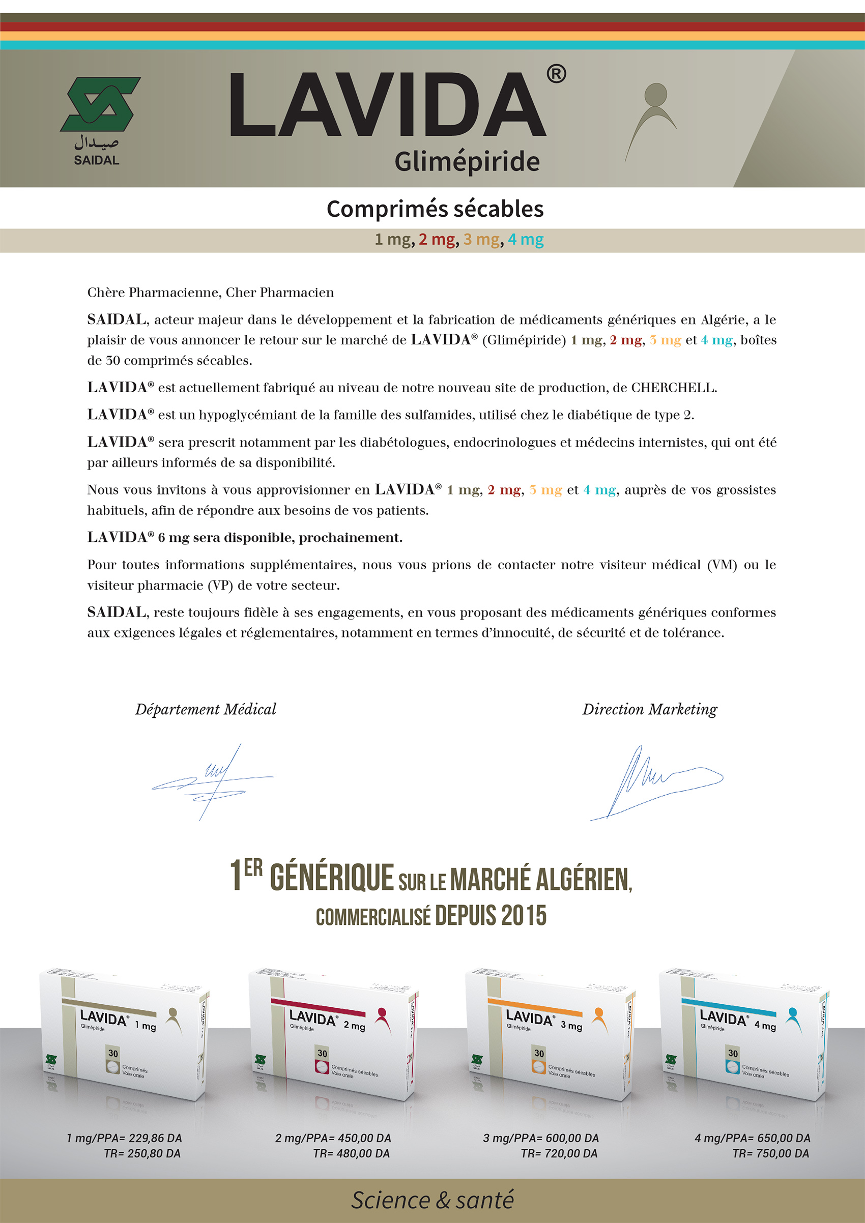 LAVIDA Glimépiride – Comprimés sécables 1mg, 2mg, 3mg, 4mg
